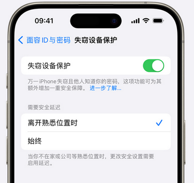 蒲县苹果手机维修分享iOS17'失窃设备保护'功能是什么？ 