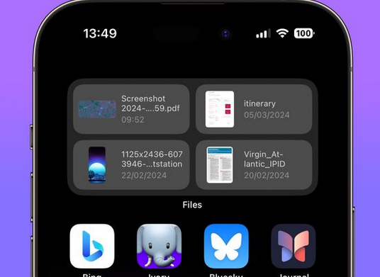 蒲县苹果屏幕维修分享iPhone主屏幕快速访问最近的文件 