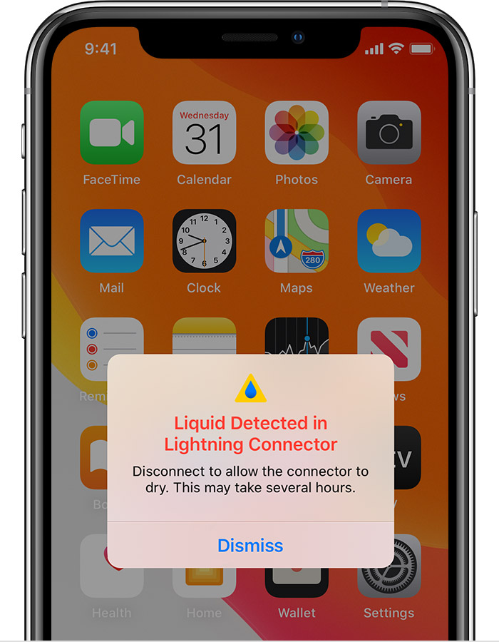 蒲县苹果手机维修分享iPhone 12 在充电时出现 “闪电接口检测到液体”的提示怎么办 